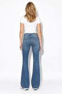 Kadın Jenny Dark Blue Yüksek Bel Flare Jean Pantolon-Dark Blue