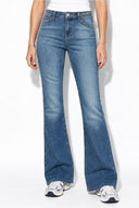Kadın Jenny Dark Blue Yüksek Bel Flare Jean Pantolon-Dark Blue