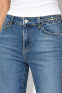 Kadın Jenny Dark Blue Yüksek Bel Flare Jean Pantolon-Dark Blue
