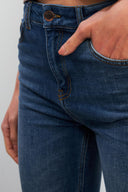 Kadın Jenny Dirty Dark Blue Yüksek Bel Flare Jean Pantolon