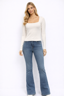 Kadın Jenny Dirty Med Blue Yüksek Bel Flare Jean Pantolon - Dirty Med Blue