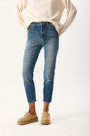 Kadın Jessica Dirty Dark Blue Mom Jean Pantolon - Dirty Dark Blue