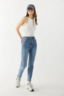 Jessica Vintage Med Blue Mom Jean Pantolon-Vintage Med Blue