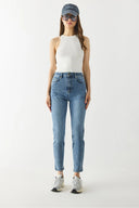 Jessica Vintage Med Blue Mom Jean Pantolon-Vintage Med Blue