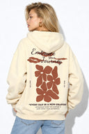 Kadın Jolie Baskılı Sweatshirt %100 Pamuk-Kemik
