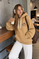 Kadın Jolie Baskılı Sweatshirt %100 Pamuk-Sarı