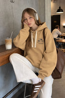 Kadın Jolie Baskılı Sweatshirt %100 Pamuk-Sarı