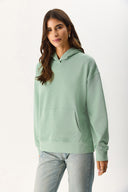 Kadın Kapüşonlu Basic Hoodie Sweatshirt %100 Pamuk - Ada Çayı