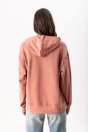 Kadın Kapüşonlu Basic Hoodie Sweatshirt %100 Pamuk - Gülkurusu