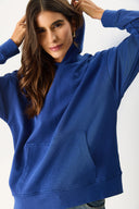 Kadın Kapüşonlu Basic Hoodie Sweatshirt %100 Pamuk - Navy