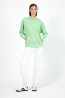 Kadın Kapüşonlu Basic Hoodie Sweatshirt - Ada Çayı