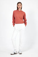 Kadın Kapüşonlu Basic Hoodie Sweatshirt - Gülkurusu