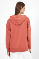 Kadın Kapüşonlu Basic Hoodie Sweatshirt - Gülkurusu