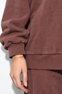 Kadın Kapüşonlu Regular Fit Yıkamalı Sweatshirt %100 Pamuk-Bordo