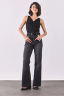 Kadın Kate Yüksek Bel Bootcut Black Jean Pantolon - Black