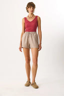 Kadın Kendall Önü Arkası V Yaka Atlet - Gülkurusu