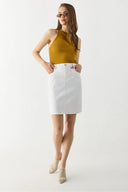 Kadın Khloe Beyaz Jean Etek - Beyaz