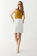 Kadın Khloe Beyaz Jean Etek - Beyaz
