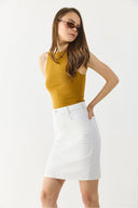 Kadın Khloe Beyaz Jean Etek - Beyaz