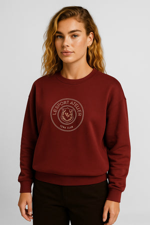 Kadın Le Sport Baskı Detaylı Sweatshirt %100 Pamuk - Bordo