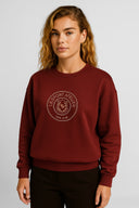Kadın Le Sport Baskı Detaylı Sweatshirt %100 Pamuk - Bordo
