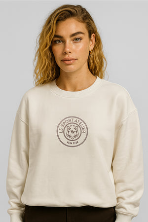 Kadın Le Sport Baskı Detaylı Sweatshirt %100 Pamuk - Fildişi