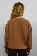 Kadın Le Sport Baskı Detaylı Sweatshirt %100 Pamuk - Kahverengi