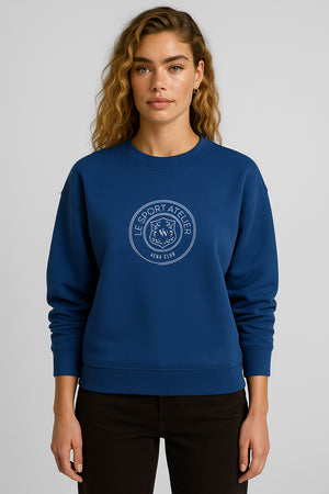 Kadın Le Sport Baskı Detaylı Sweatshirt %100 Pamuk - Navy