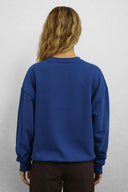 Kadın Le Sport Baskı Detaylı Sweatshirt %100 Pamuk - Navy