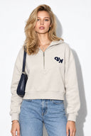 Kadın Leona Nakış Detaylı Sweatshirt %100 Pamuk-Gri
