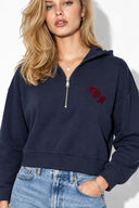Kadın Leona Nakış Detaylı Sweatshirt %100 Pamuk-Lacivert