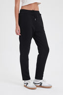 Kadın Logo Baskılı Regular Fit Pamuklu Eşofman Altı - Siyah