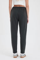 Kadın Logo Baskılı Regular Fit Pamuklu Eşofman Altı - Antrasit