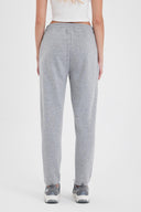 Kadın Logo Baskılı Regular Fit Pamuklu Eşofman Altı - Gri Melanj