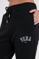 Kadın Logo Baskılı Regular Fit Pamuklu Eşofman Altı - Siyah