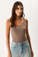 Kadın Marci Slim Fit Atlet - Vizon