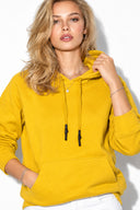 Kadın Maria Kapüşonlu Şardonlu Loose Fit Sweatshirt-Limon Küfü