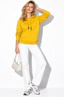 Kadın Maria Kapüşonlu Şardonlu Loose Fit Sweatshirt-Limon Küfü
