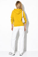 Kadın Maria Kapüşonlu Şardonlu Loose Fit Sweatshirt-Limon Küfü