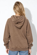 Kadın Maria Kapüşonlu Şardonlu Loose Fit Sweatshirt-Vizon