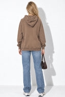 Kadın Maria Kapüşonlu Şardonlu Loose Fit Sweatshirt-Vizon