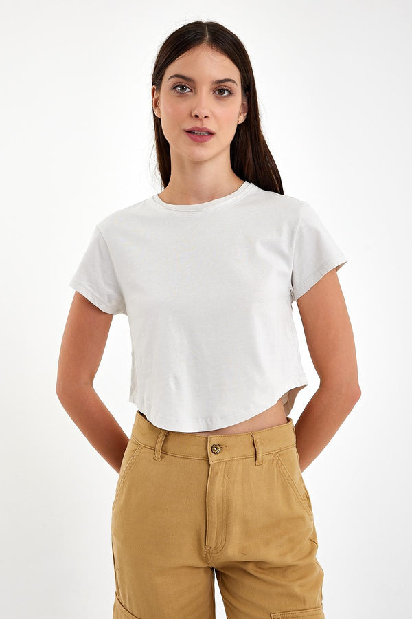 Kadın Maria Taş Crop Tişört