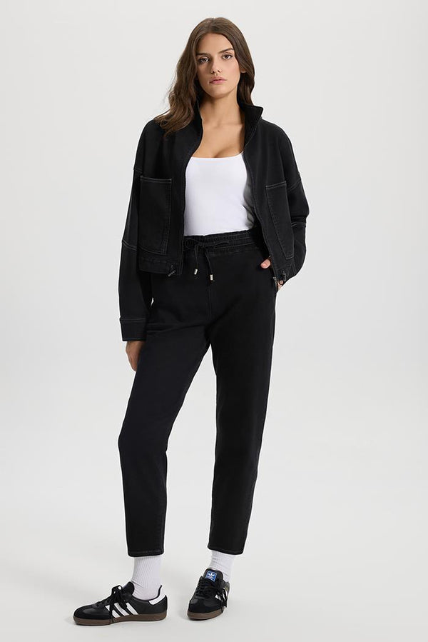 Marla Black Yüksek Bel Slouchy Jogger Pantolon - BLACK