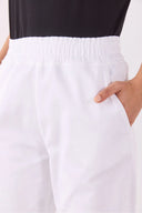 Marla Renkli Yüksek Bel Slouchy Jogger Pantolon-Beyaz
