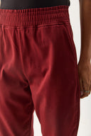 Kadın Marla Renkli Yüksek Bel Slouchy Jogger Pantolon - Bordo