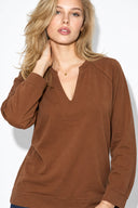 Kadın Marlin Sweatshirt-Kahverengi
