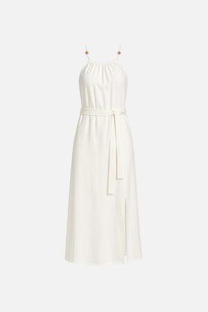 Kadın Marmaris Boncuk Askılı Saten Elbise %100 Viskon - Fildişi