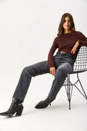 Kadın Marrakesh Black Straight Fit Jean Pantolon - Black