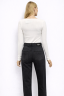 Kadın Marrakesh Black Yüksek Bel Straight Fit Jean Pantolon - Black