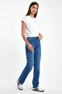 Kadın Marrakesh Dark Blue Yüksek Bel Straight Fit Jean Pantolon - Dark Blue